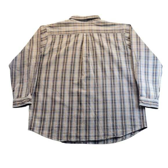 Carhartt Mens 3XLT Heavy-duty Gray Tan Plaid Flannel Work Shirt Big And Tall - Picture 4 of 10